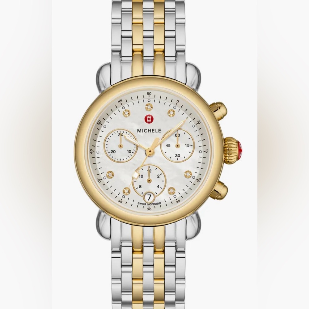 Michele watch- CSX Two-Tone Diamond Bracelet Watch, 39mm